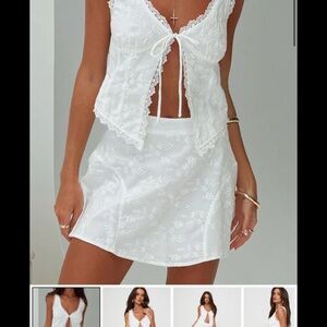 Princess Polly White Lace Skirt Set